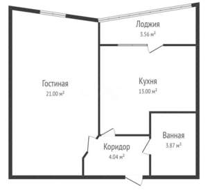 1-к квартира, вторичка, 41м2, 4/18 этаж