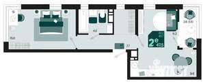 2-к квартира, вторичка, 48м2, 13/18 этаж