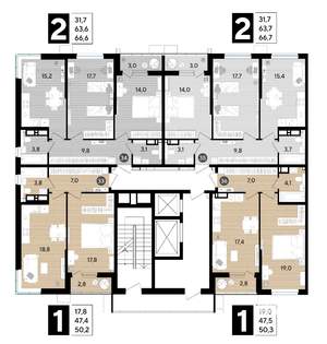 1-к квартира, строящийся дом, 50м2, 15/16 этаж