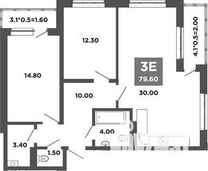 3-к квартира, вторичка, 80м2, 14/20 этаж