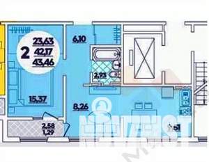 2-к квартира, вторичка, 41м2, 8/8 этаж
