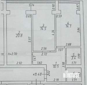 2-к квартира, вторичка, 66м2, 2/6 этаж