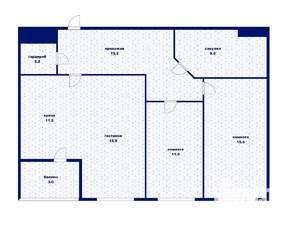 3-к квартира, вторичка, 86м2, 10/25 этаж