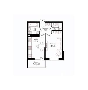 1-к квартира, вторичка, 39м2, 6/22 этаж