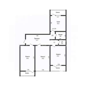 3-к квартира, вторичка, 90м2, 6/16 этаж