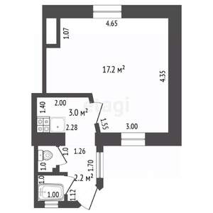 1-к квартира, вторичка, 24м2, 1/1 этаж