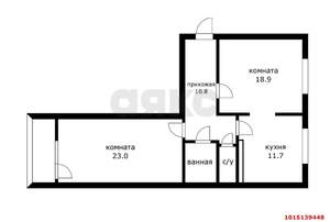 2-к квартира, вторичка, 70м2, 8/17 этаж