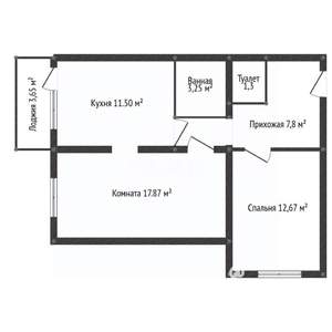 2-к квартира, вторичка, 57м2, 16/16 этаж
