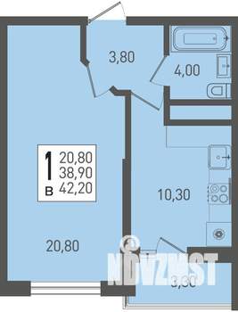 1-к квартира, вторичка, 42м2, 15/22 этаж