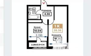 1-к квартира, вторичка, 39м2, 16/25 этаж