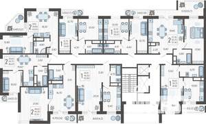 2-к квартира, строящийся дом, 62м2, 13/16 этаж