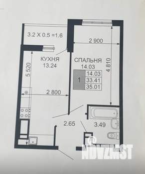 1-к квартира, вторичка, 35м2, 6/24 этаж