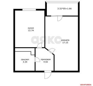1-к квартира, вторичка, 38м2, 3/9 этаж