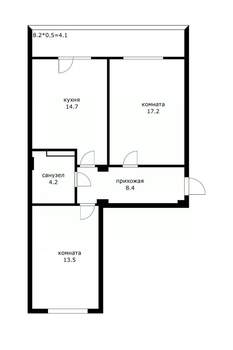 2-к квартира, вторичка, 57м2, 16/16 этаж