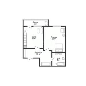 1-к квартира, вторичка, 40м2, 4/16 этаж