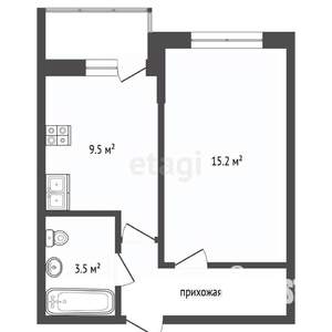 1-к квартира, вторичка, 32м2, 6/19 этаж