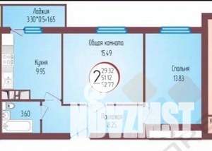 2-к квартира, вторичка, 51м2, 5/7 этаж