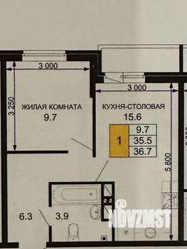 6-к квартира, вторичка, 39м2, 9/16 этаж