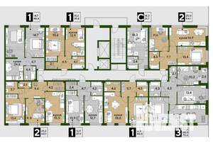 2-к квартира, вторичка, 60м2, 2/16 этаж