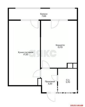 1-к квартира, вторичка, 45м2, 2/12 этаж