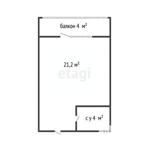Студия квартира, вторичка, 24м2, 4/17 этаж