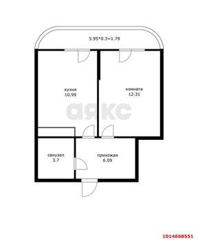 1-к квартира, вторичка, 32м2, 10/24 этаж