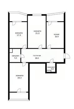 3-к квартира, вторичка, 105м2, 22/24 этаж