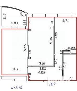 2-к квартира, вторичка, 60м2, 4/17 этаж