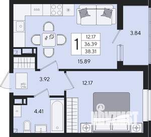 1-к квартира, вторичка, 38м2, 5/8 этаж