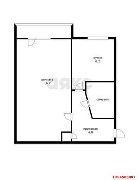 1-к квартира, вторичка, 32м2, 3/5 этаж