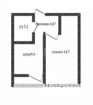 1-к квартира, вторичка, 33м2, 20/24 этаж