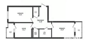 2-к квартира, вторичка, 66м2, 6/24 этаж