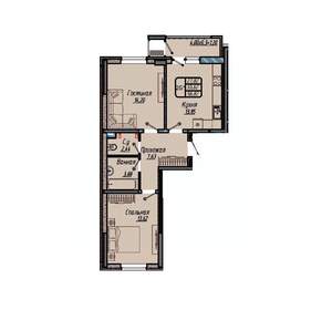 2-к квартира, вторичка, 57м2, 6/18 этаж