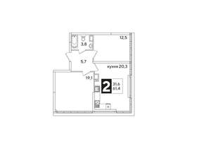 2-к квартира, вторичка, 61м2, 3/17 этаж