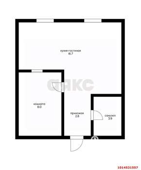 1-к квартира, вторичка, 31м2, 3/4 этаж