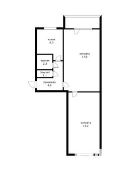 2-к квартира, вторичка, 45м2, 2/5 этаж