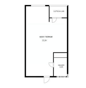 Студия квартира, вторичка, 26м2, 23/24 этаж