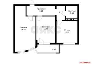 2-к квартира, вторичка, 57м2, 9/21 этаж