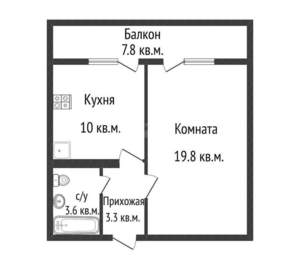 1-к квартира, вторичка, 37м2, 11/16 этаж