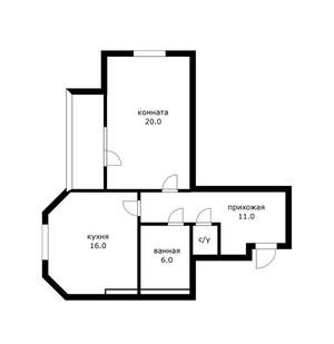 1-к квартира, вторичка, 55м2, 7/8 этаж
