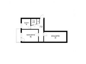 2-к квартира, вторичка, 43м2, 4/5 этаж