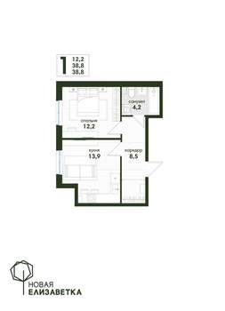 1-к квартира, вторичка, 39м2, 1/4 этаж