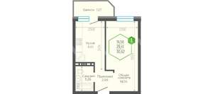 1-к квартира, вторичка, 33м2, 16/19 этаж