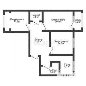 2-к квартира, вторичка, 76м2, 8/10 этаж