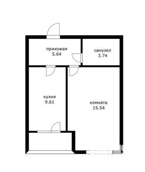 1-к квартира, вторичка, 34м2, 4/7 этаж