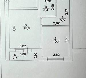 1-к квартира, вторичка, 38м2, 6/7 этаж