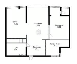 2-к квартира, вторичка, 74м2, 20/24 этаж
