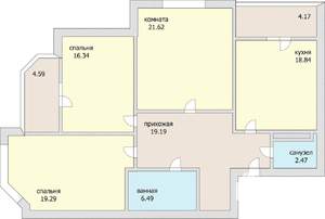 3-к квартира, вторичка, 101м2, 8/20 этаж