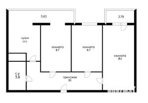 3-к квартира, вторичка, 70м2, 7/18 этаж