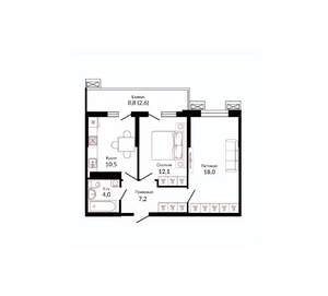 2-к квартира, вторичка, 56м2, 11/23 этаж